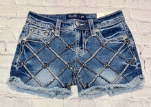 Load image into Gallery viewer, Miss Me Rhinestone Check Shorts
