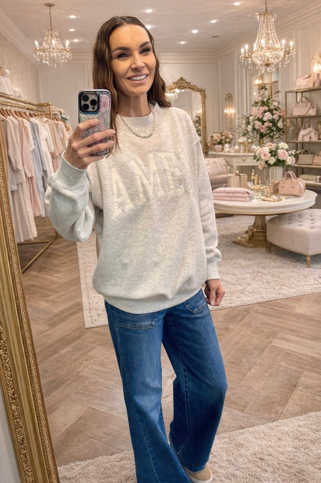 Ice Grey Mock Neck Amen Sweatshirt