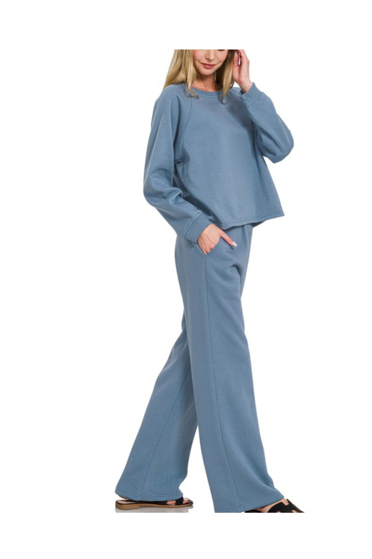 Dusty Blue Fleece Raglan Style Set