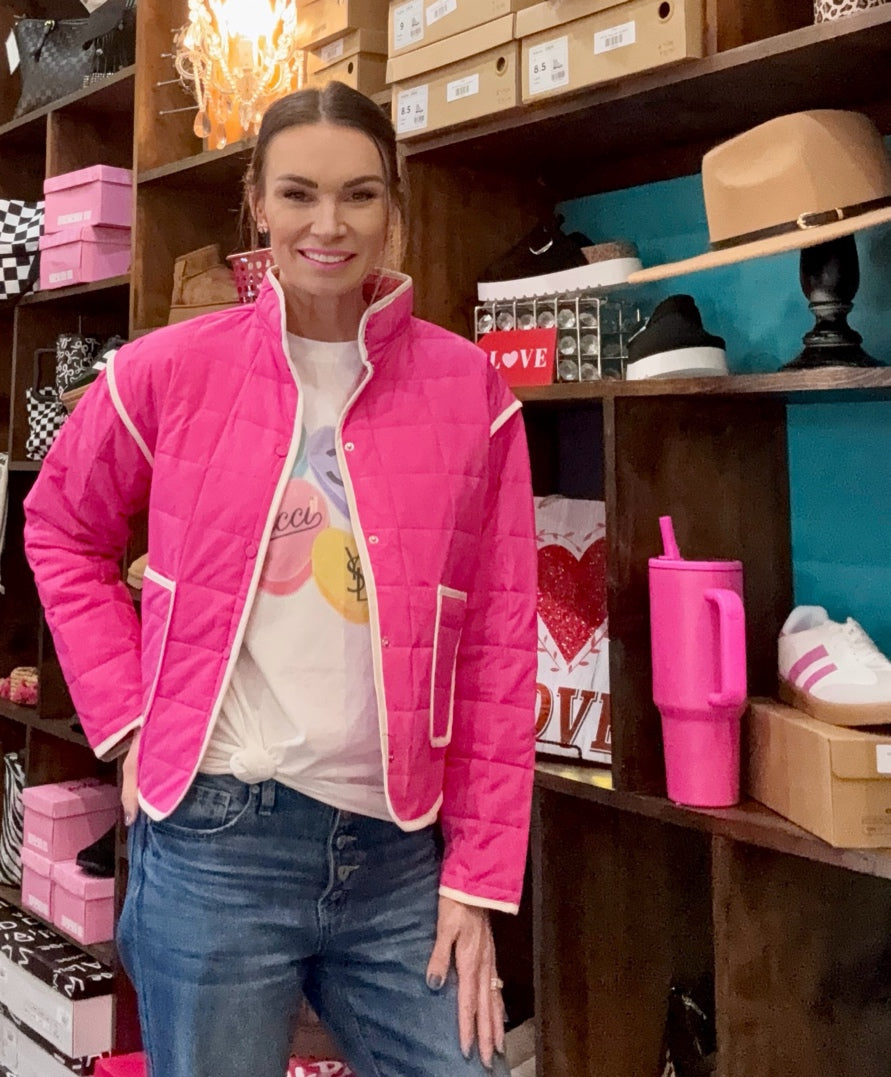 Hot Pink Quilted Jacket