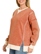 Burnt Orange 2 Tone Pullover