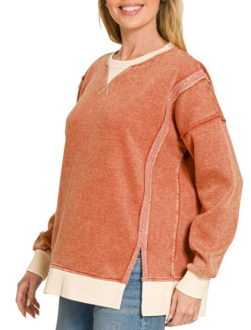 Burnt Orange 2 Tone Pullover