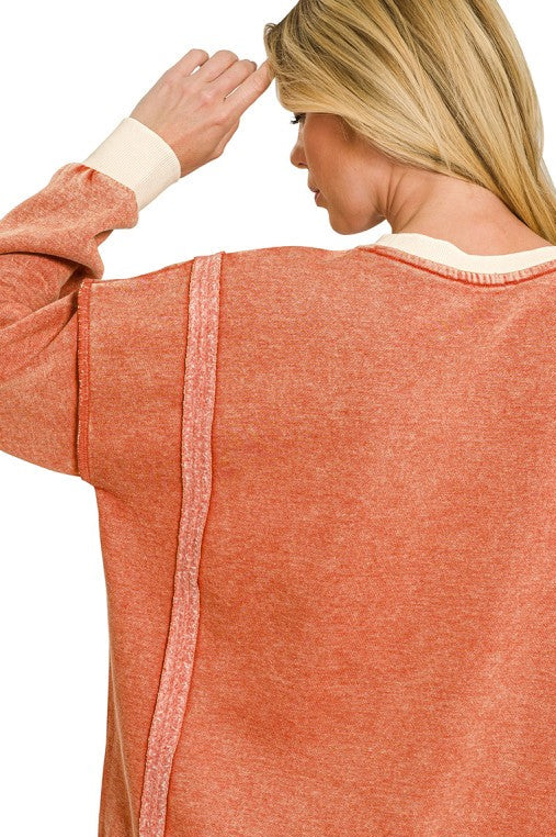 Burnt Orange 2 Tone Pullover