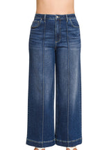 Plus Pintuck Wide Leg Jeans