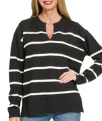 V-Neck Striped Sweater