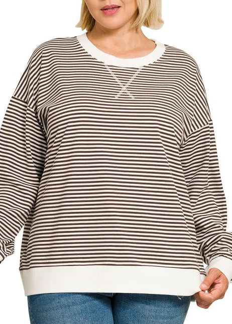Brown Striped Pullover