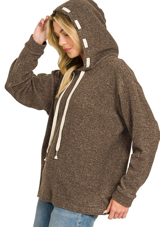 Espresso Brushed Hacci Hoodie