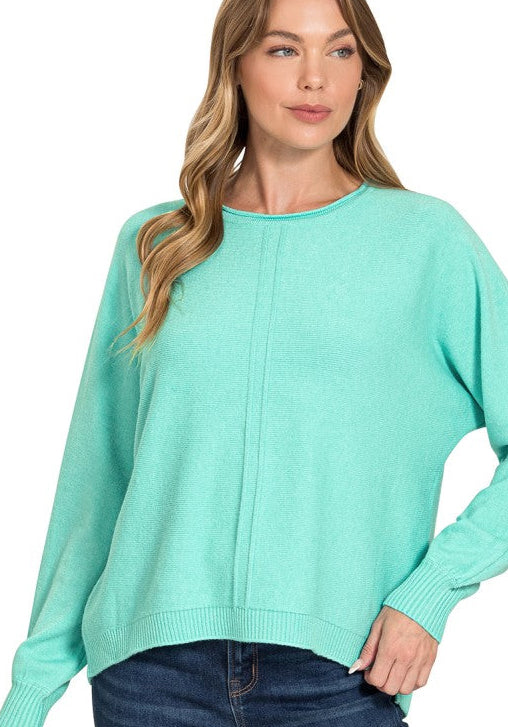 Mint Front Seam Sweater