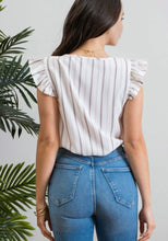 Load image into Gallery viewer, Ivory Soft Stripe Woven Top
