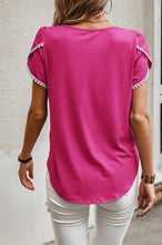 Load image into Gallery viewer, Fuchsia Pom Sleeve Top
